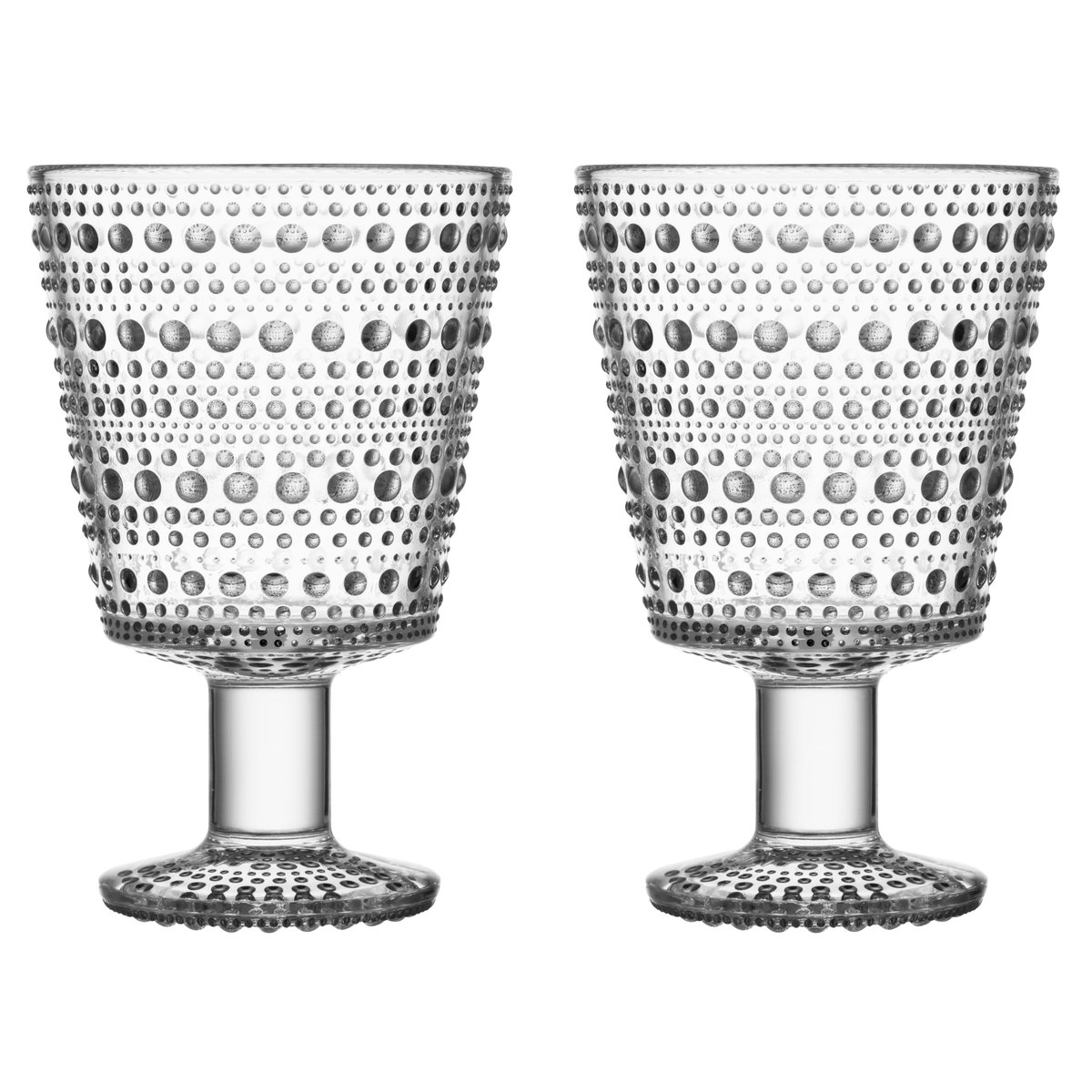 Iittala - Kastehelmi Glass på Fot 26 cl Klar 2 stk - Vinglass - Oiva Toikka - Gjennomsiktig
