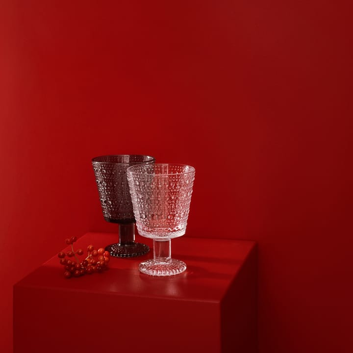 Kastehelmi drikkeglass på fot 26 cl 2 stk., Klar Iittala