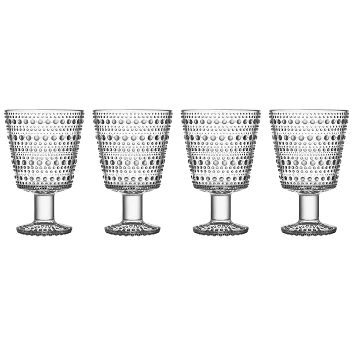 Kastehelmi drikkeglass på fot 26 cl 4-stk., Klar Iittala