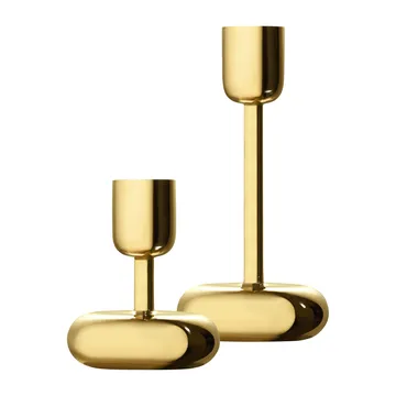 Nappula lysestake gavesett 2 deler - Messing - Iittala
