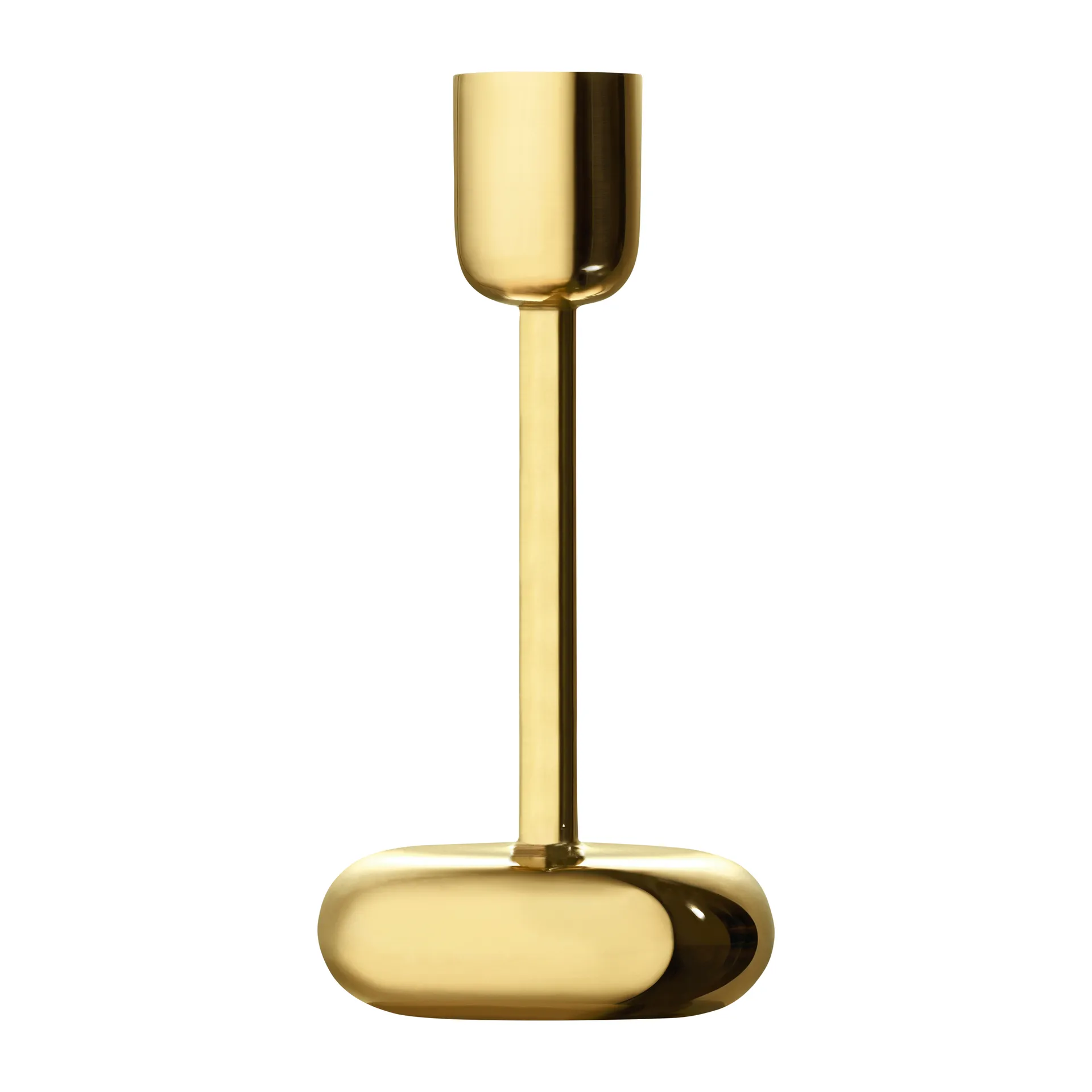 Nappula lysestake gavesett 2 deler, Messing Iittala