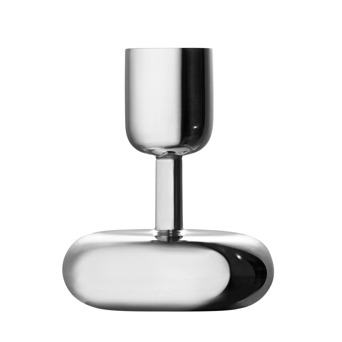 Iittala Nappula lysestake stål liten 107 mm