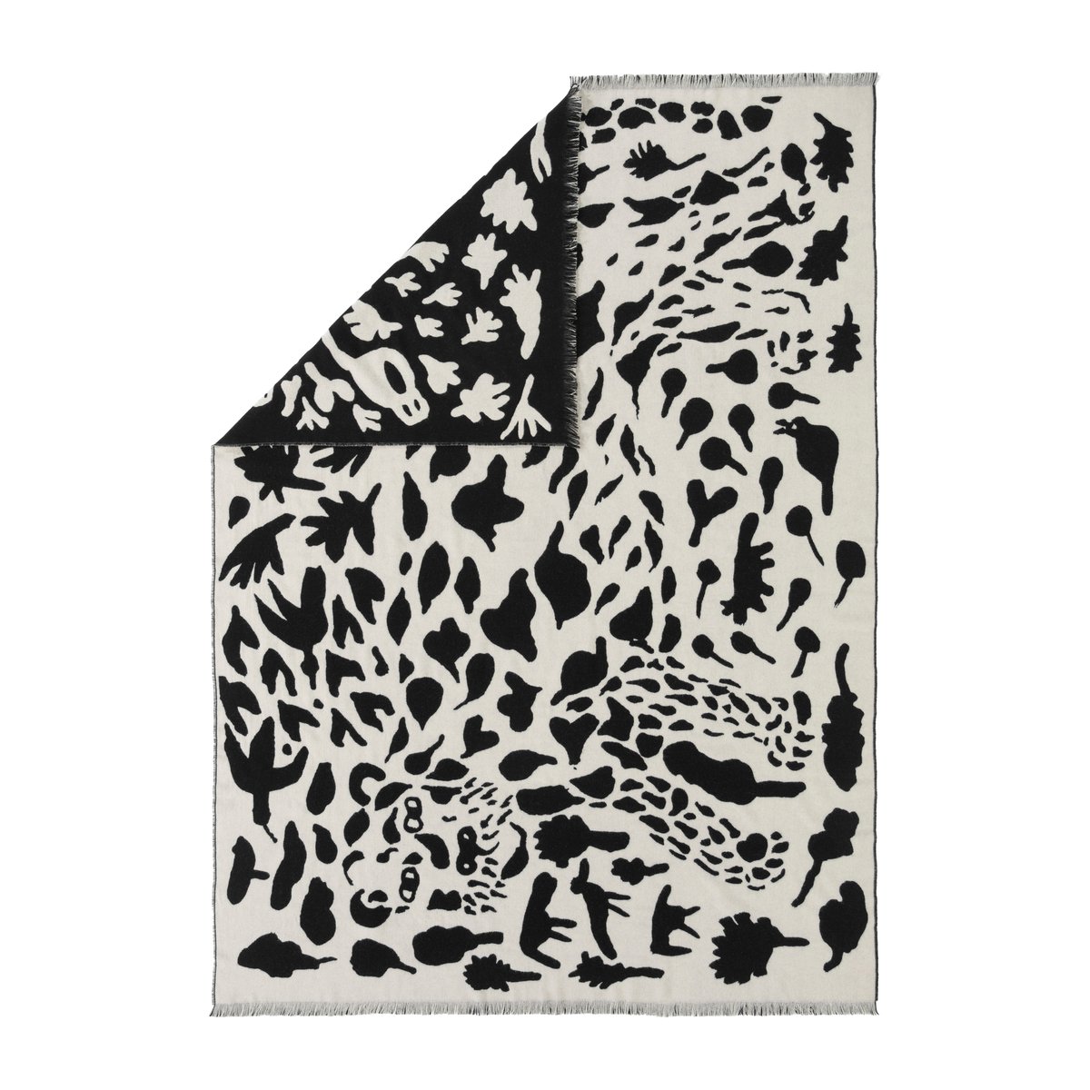 Iittala Oiva Toikka Cheetah ullpledd 130 x 180 cm Svart-hvit