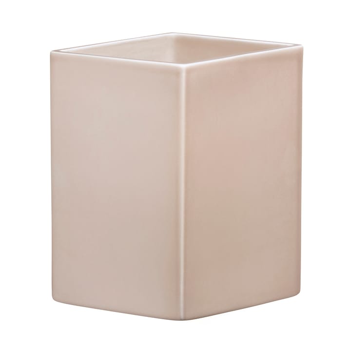 Ruutu keramikkvase 225 mm, Beige Iittala