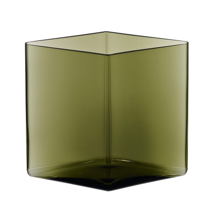 Ruutu vase 20,5x18 cm, mosegrønn Iittala