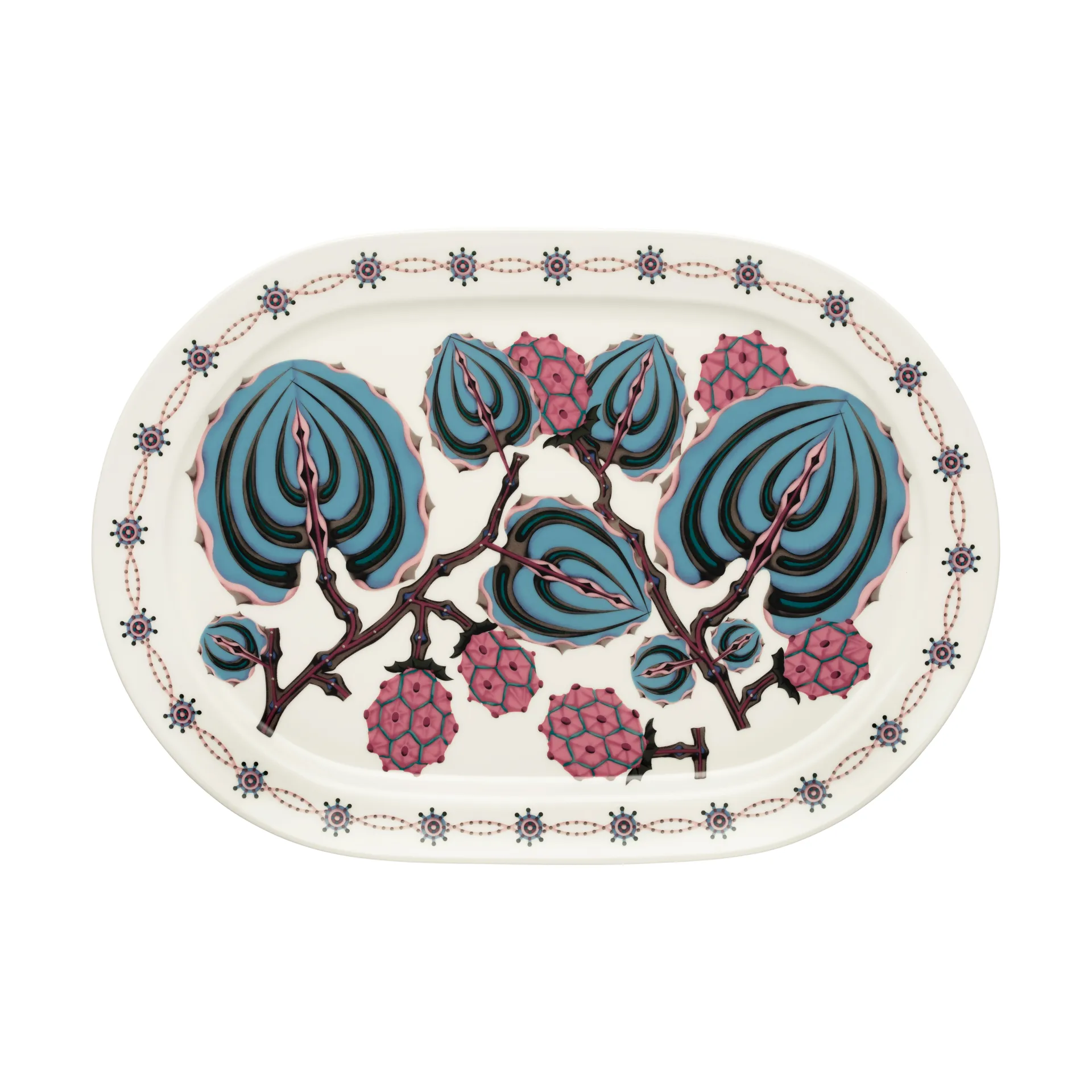 Taika Sato serveringstallerken oval 41 cm, Hvit-flerfarget Iittala
