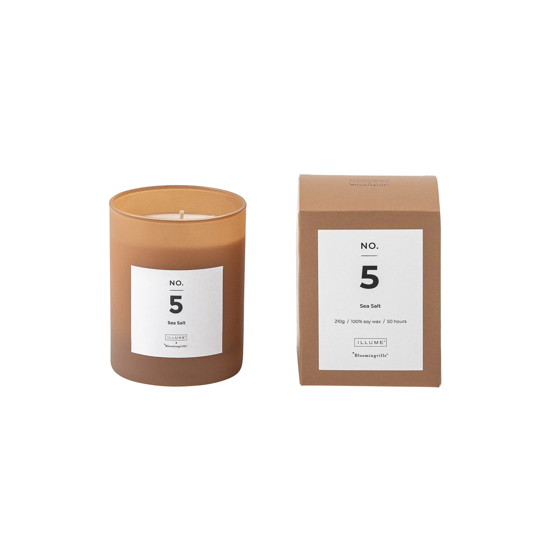NO. 5 Sea Salt duftlys, 200 g + Giftboks Illume x Bloomingville
