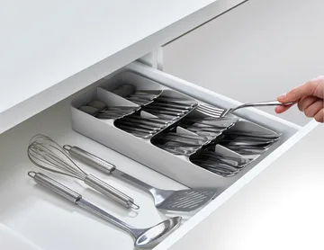 Drawerstore bestikkskuff stor 39,4 cm - Grå - Joseph Joseph
