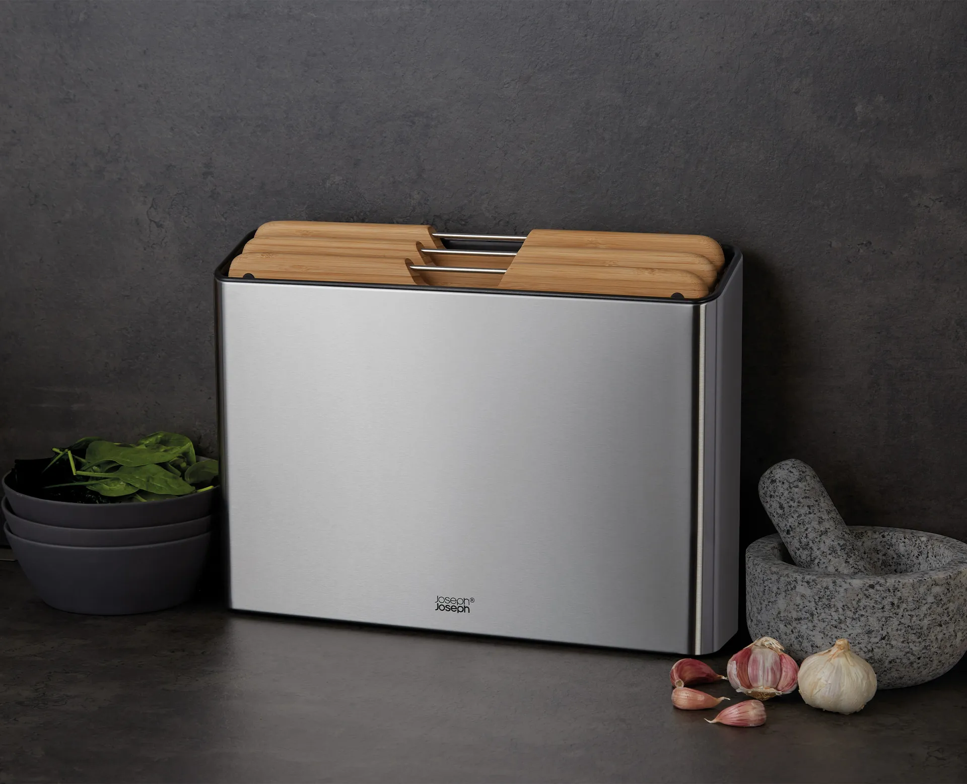 Folio steel skjærefjøl 3 deler, Bambus-stål Joseph Joseph