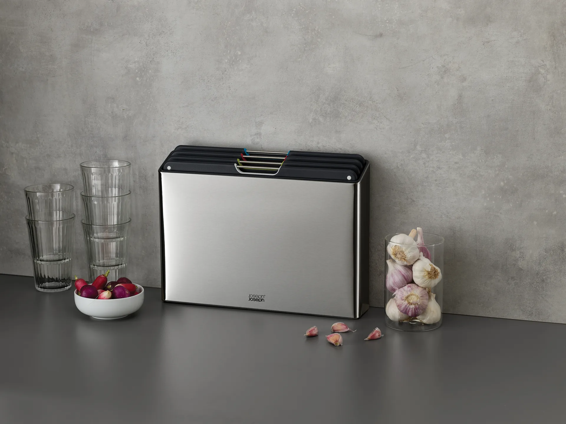 Folio steel skjærefjøl 4 deler, Stål Joseph Joseph