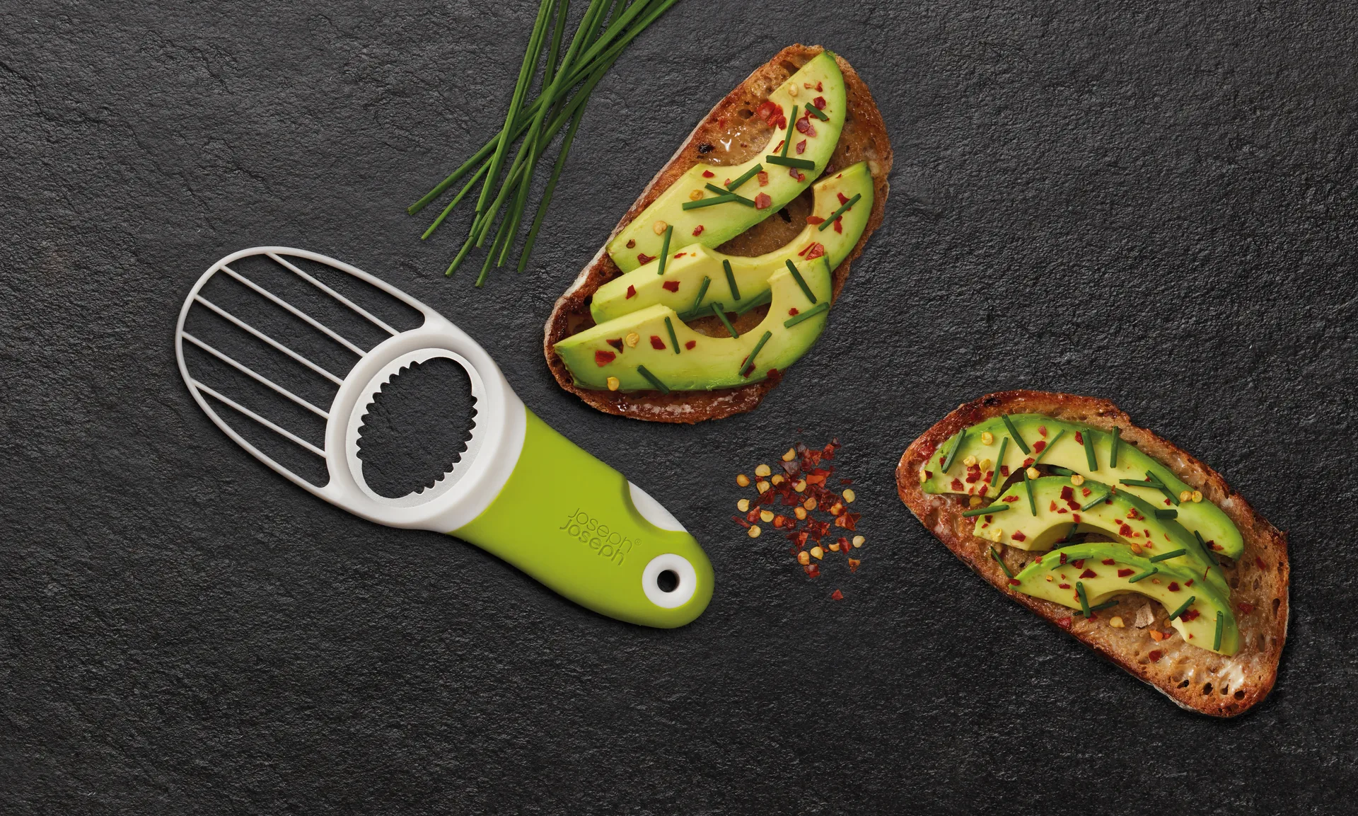 Goavocado 3-i-1 avokadodeler, Grønn-hvit Joseph Joseph