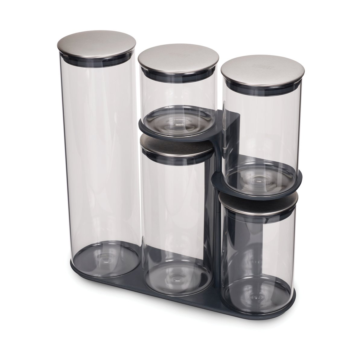 Bilde av Joseph Joseph Podium, Universelt beholder sett, 5,4 l, Glass, Silikon, Rustfritt stål, Rustfritt stål, Gjennomsiktig, Avtagbart lokk, Rund