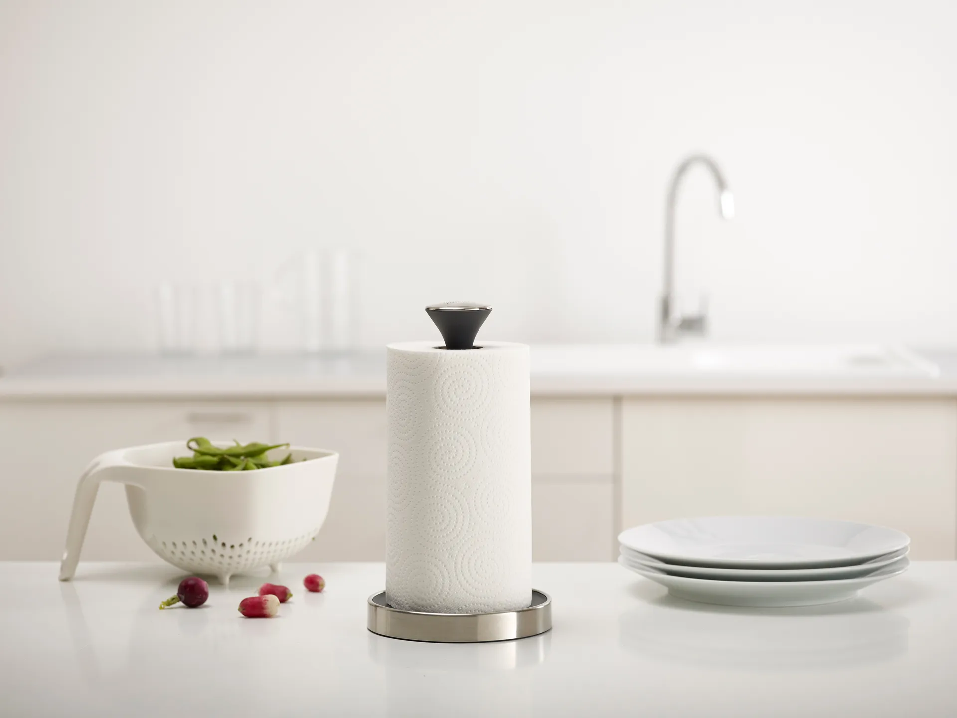 Push & Tear kjøkkenpapirholder, Grå Joseph Joseph