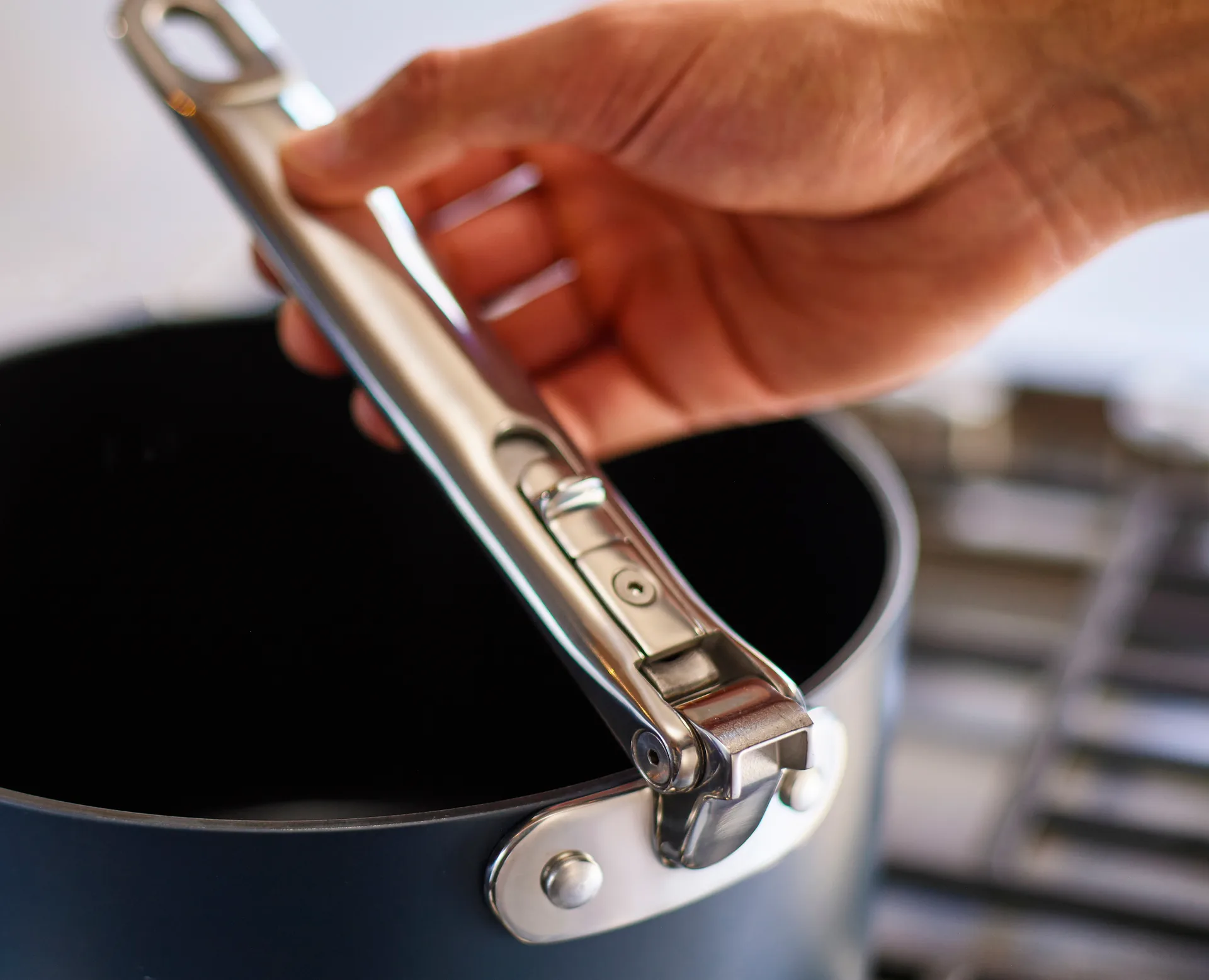 Space non stick kasserolle, sett 8 deler, Blå Joseph Joseph