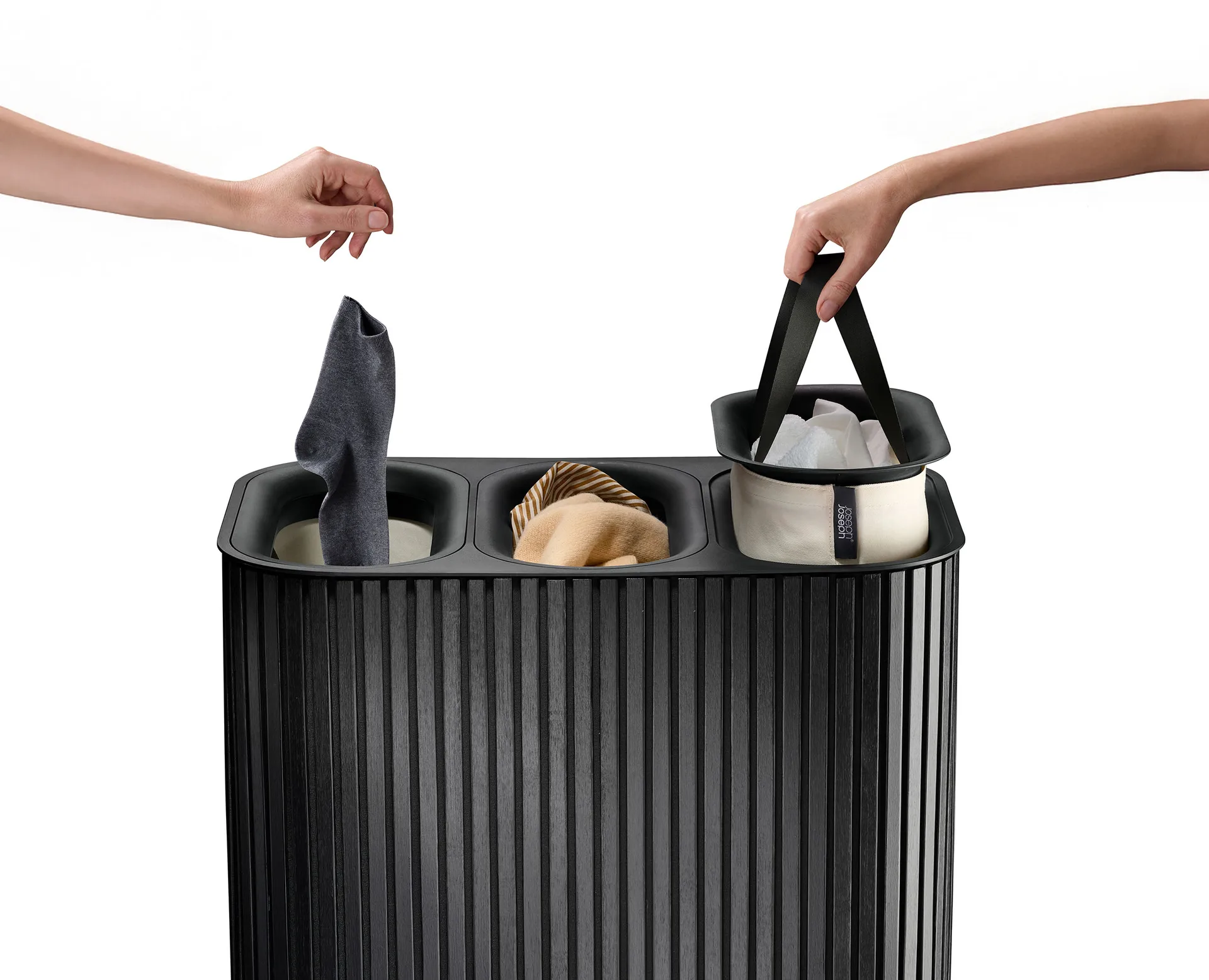 Tota Trio Luxe kleskurv 90 L, Black Joseph Joseph