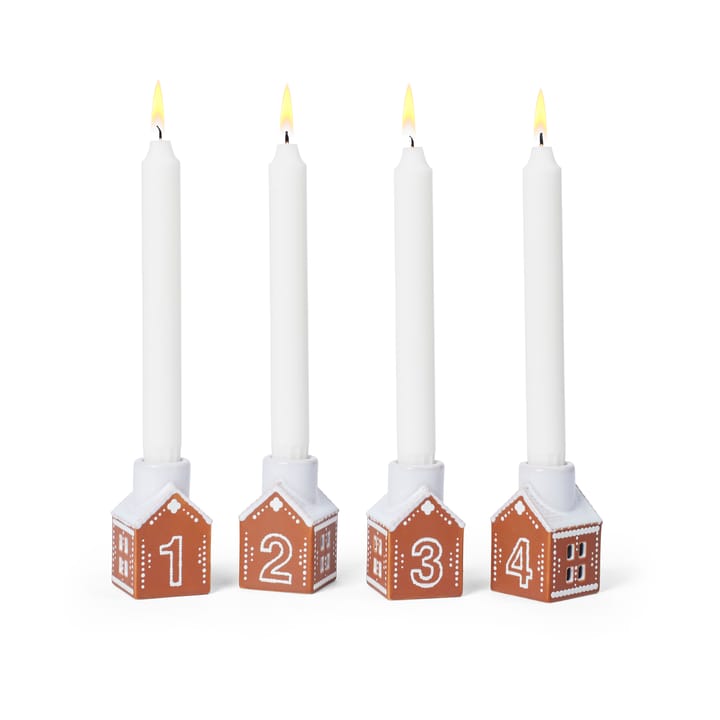 Gingerbread adventsstake 4 deler, Brun Kähler