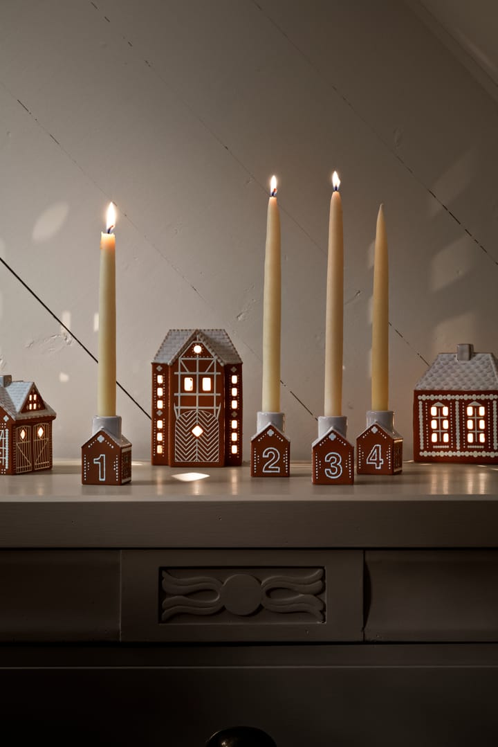 Gingerbread adventsstake 4 deler, Brun Kähler