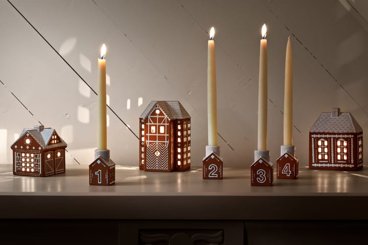 Gingerbread adventsstake 4 deler, Brun Kähler