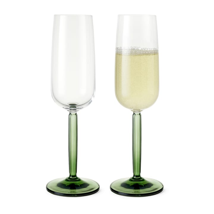 Hammershøi champagneglass 24 cl 2-pakning - Grønn - Kähler