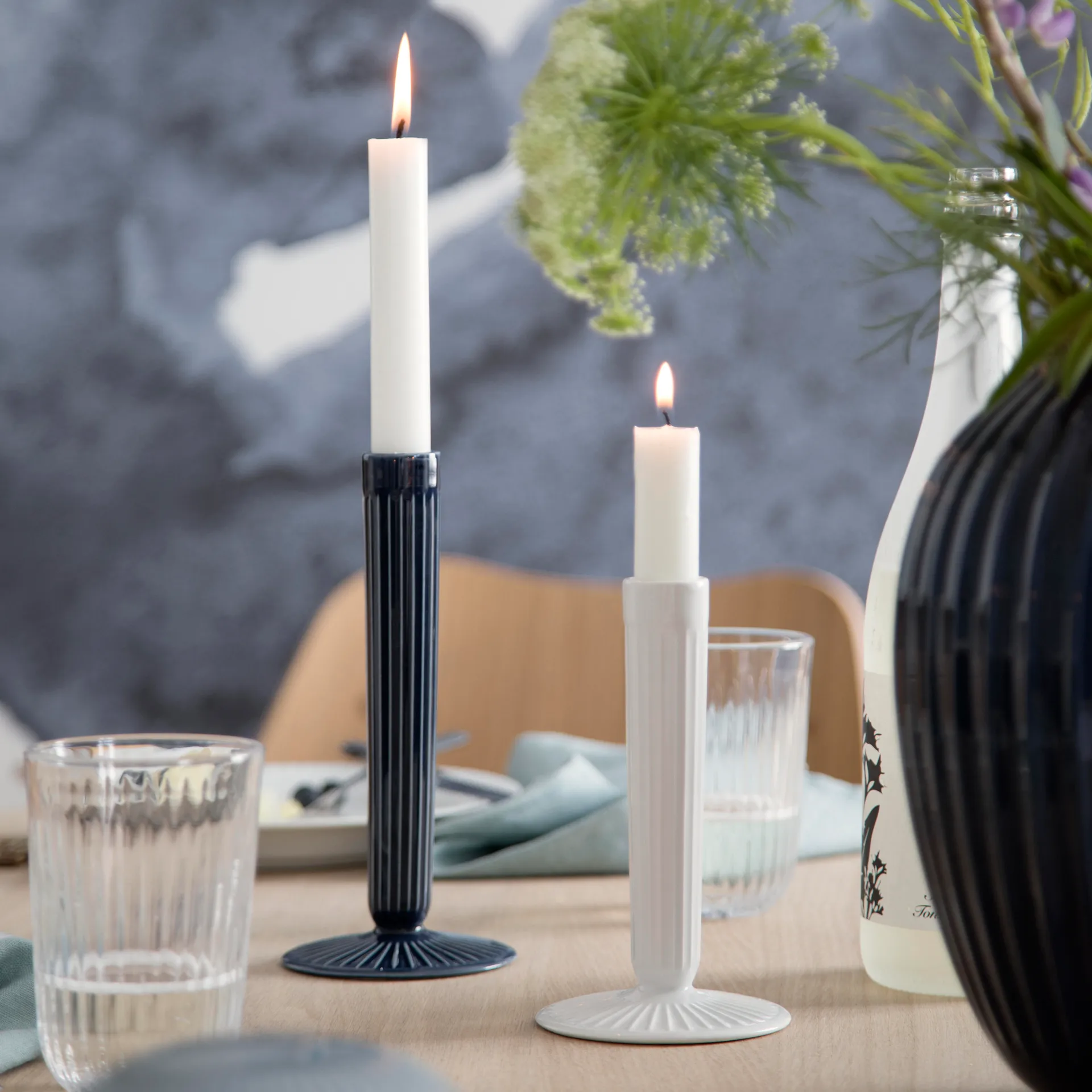 Hammershøi lysestake 17 cm, hvit Kähler
