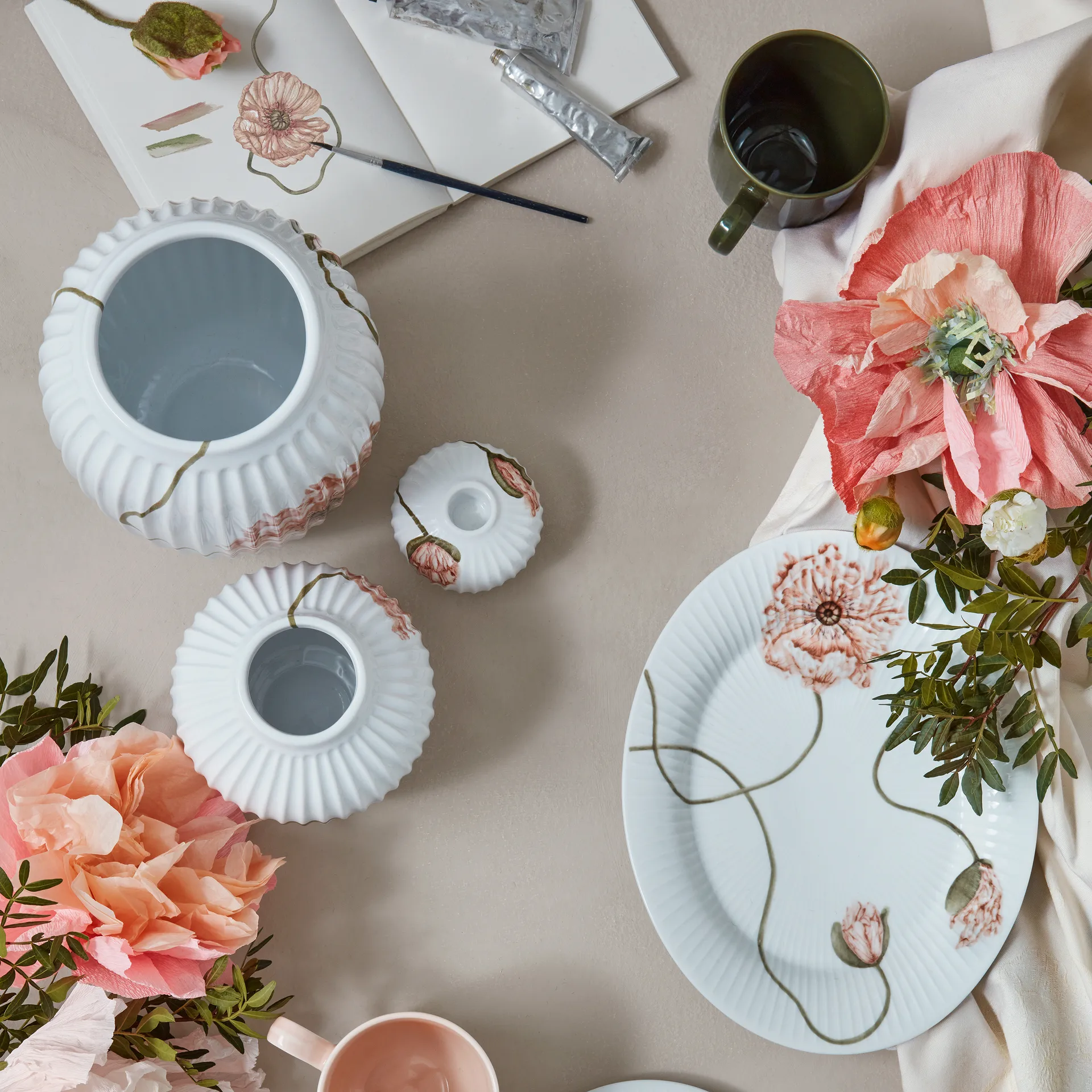 Hammershøi Poppy lysestake Ø7,5 cm, Hvit Kähler