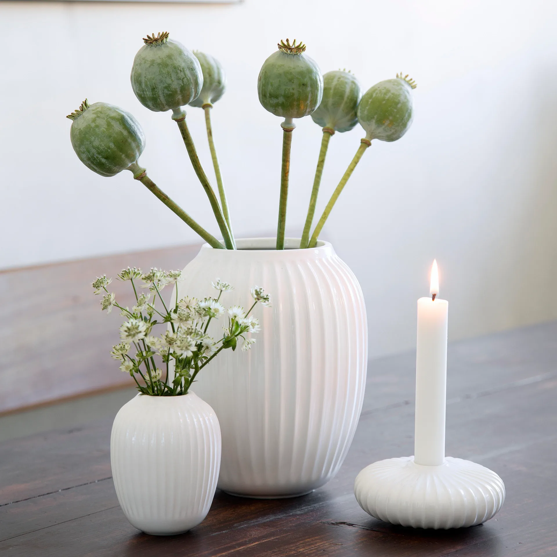 Hammershøi vase, Hvit, medium 21 cm Kähler