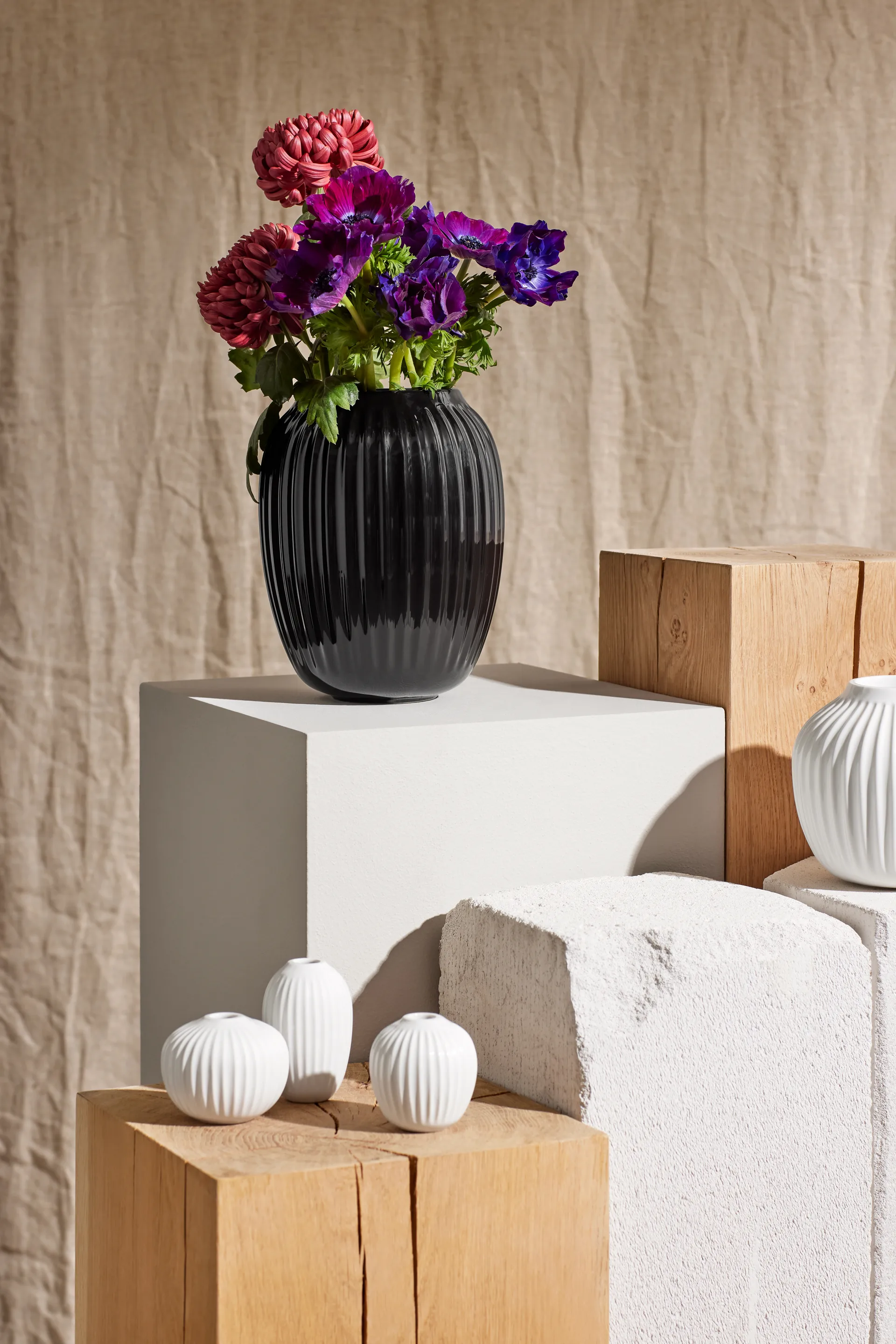 Hammershøi vase, Svart, mellomstor 21 cm Kähler