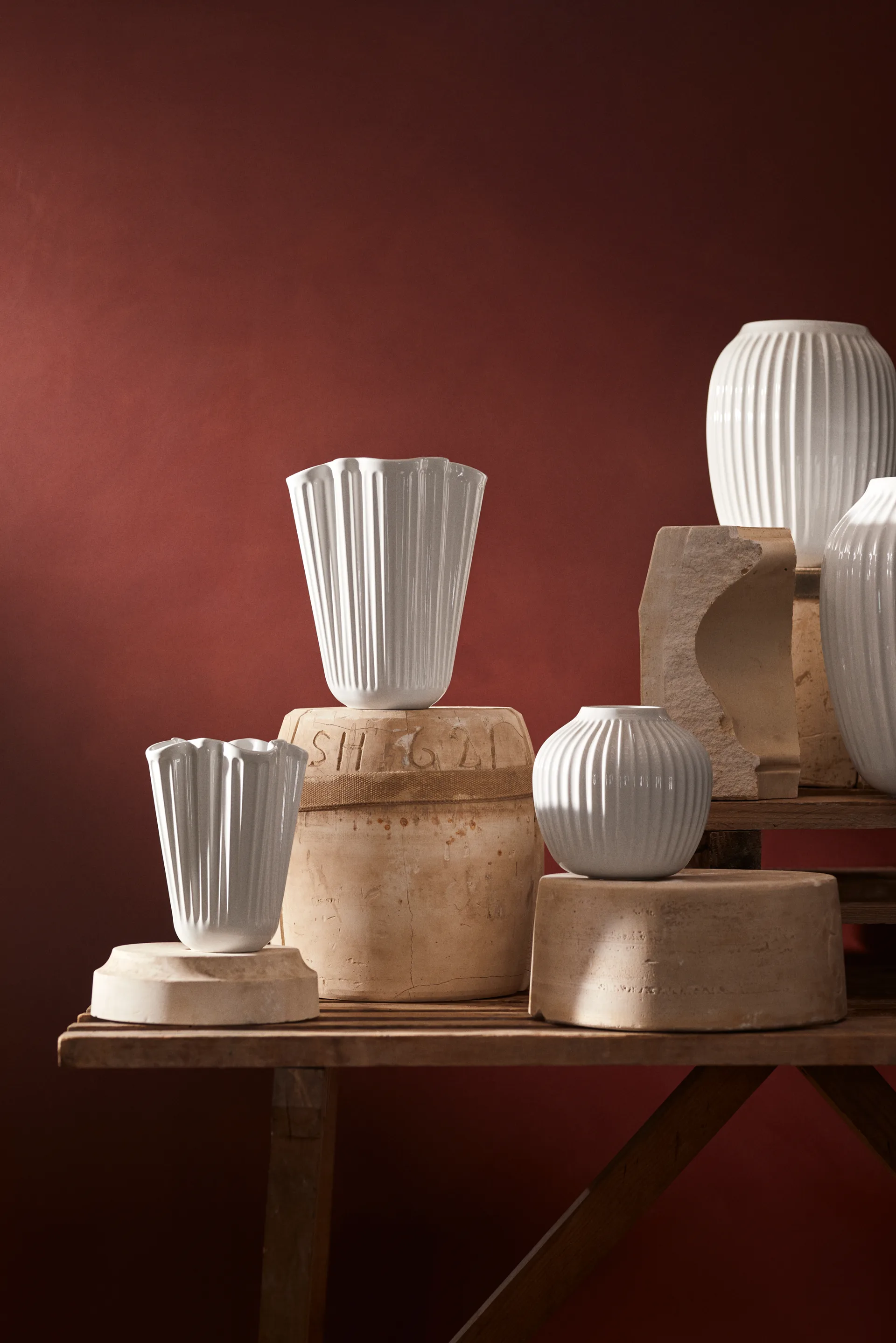 Hammershøi vase Unfold 16,5 cm, Hvit Kähler