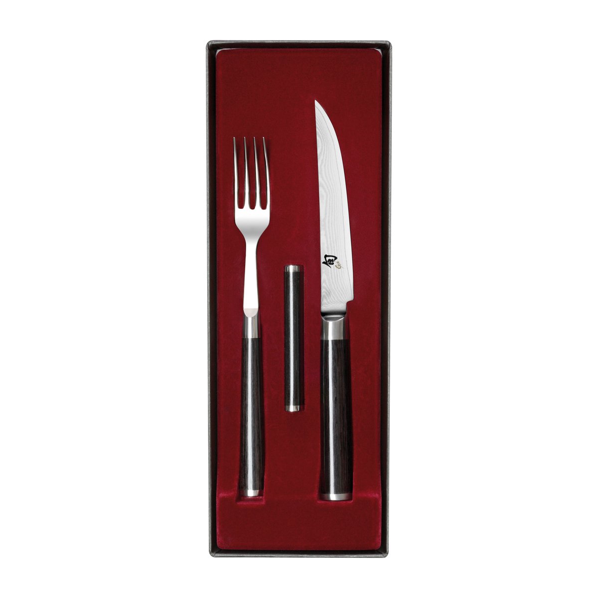 Shun Classic kniv og gaffel sett Krom-svart