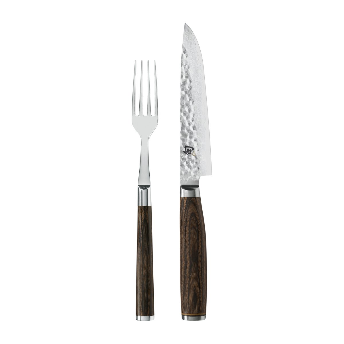 Shun Premier kniv og gaffel sett Krom-brun