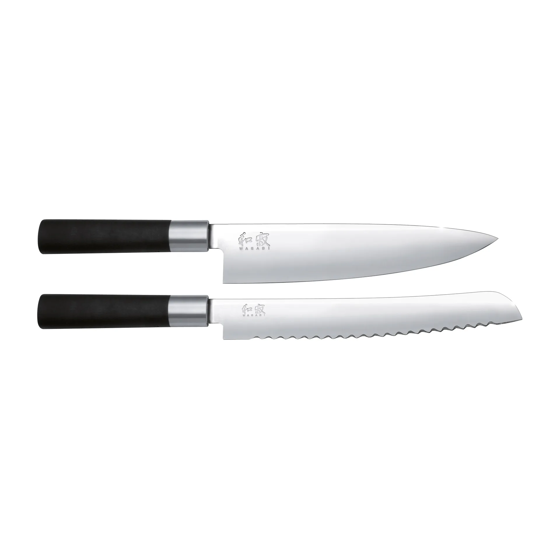Kai Wasabi Black brød- og kokkekniv sett, 2 deler KAI