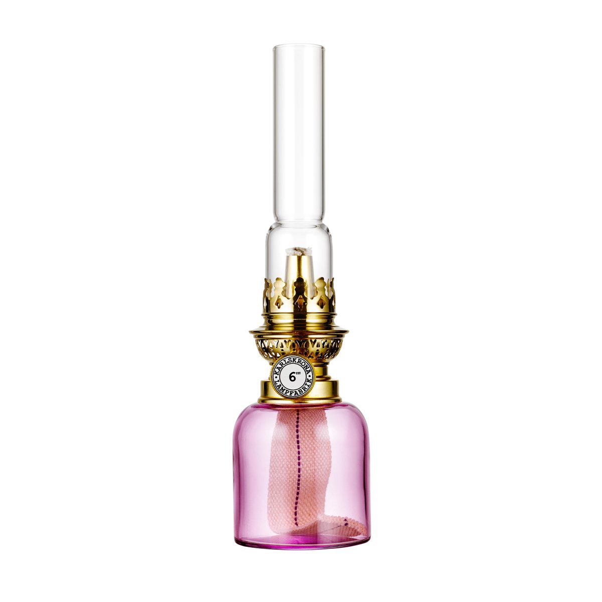 Karlskrona Lampfabrik Koholmen fotogenlampe rosa