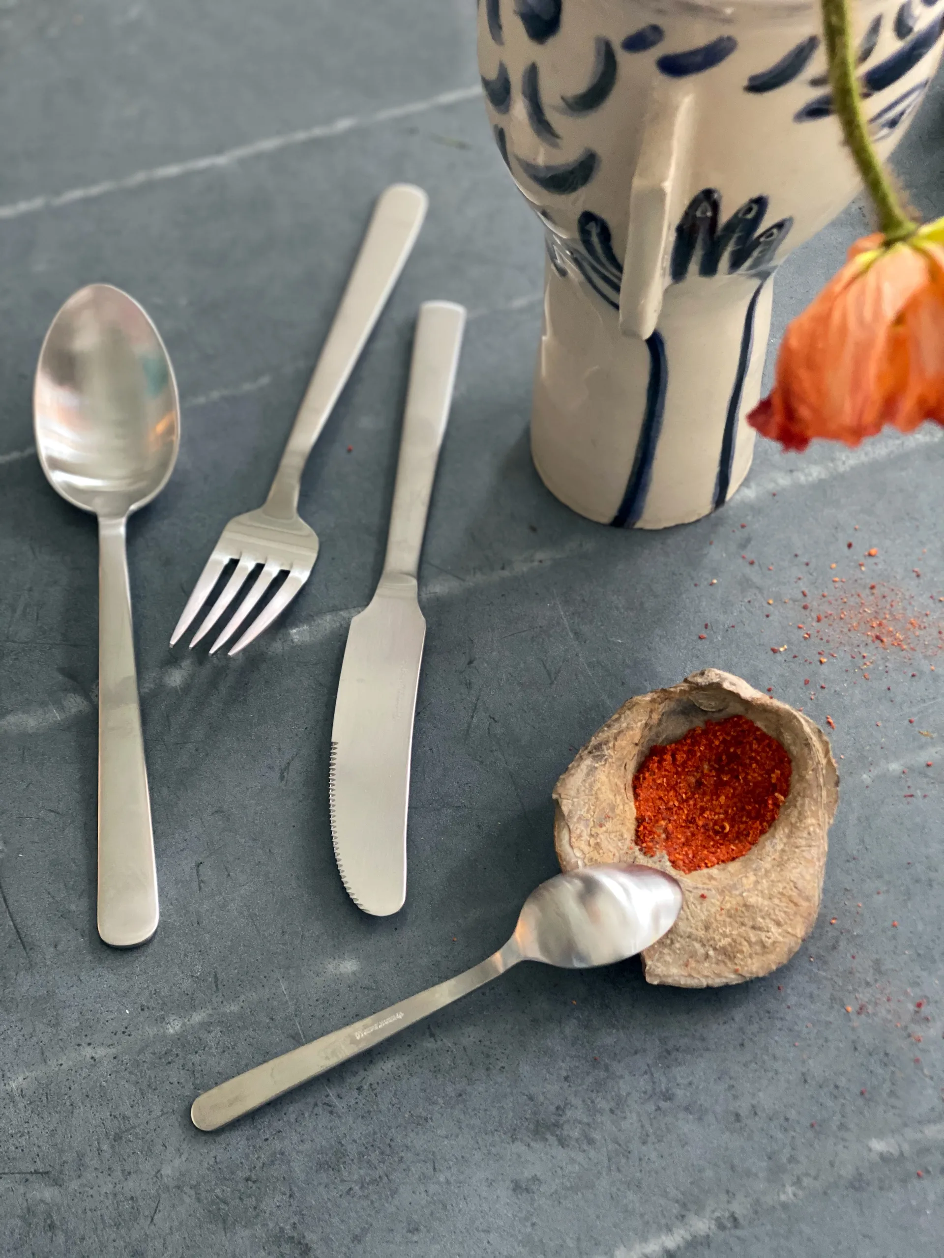 Grand Prix bestikksett 4 deler, Polished steel Kay Bojesen