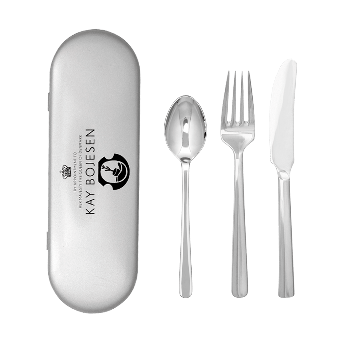 Kay Bojesen Grand Prix bestikksett reisesett 3 deler Polished steel