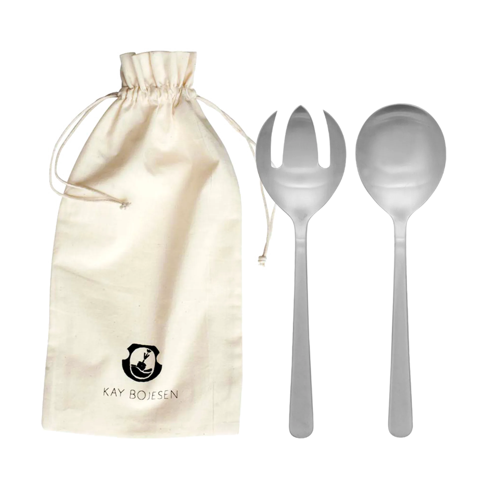 Grand Prix salatbestikk 18,5 cm 2 deler, Matte steel Kay Bojesen