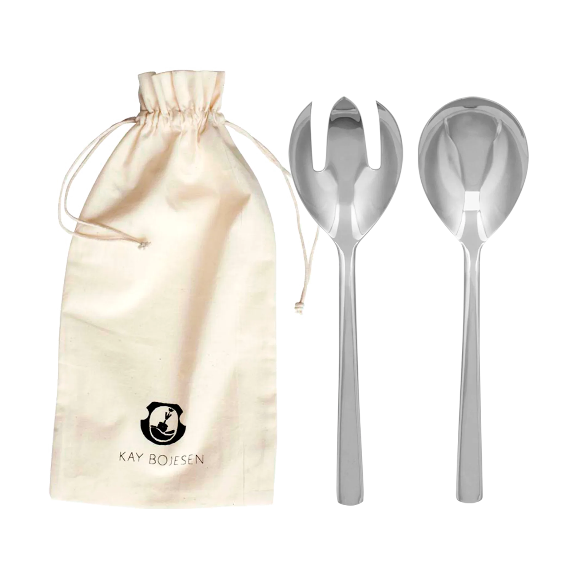 Grand Prix salatbestikk 18,5 cm 2 deler, Polished steel Kay Bojesen