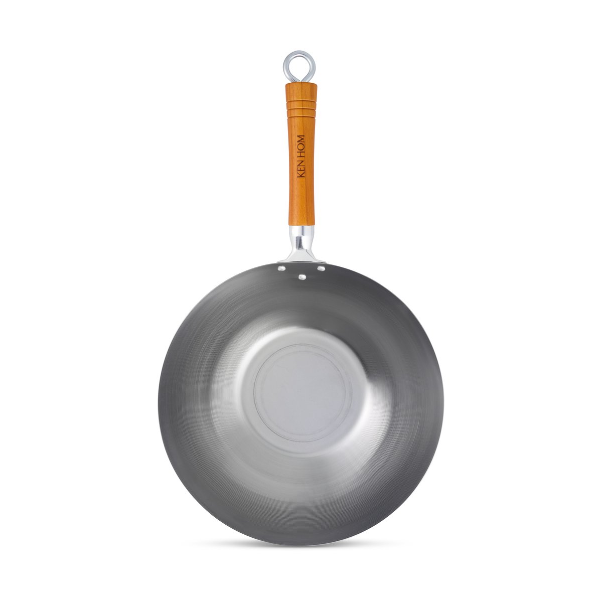 Ken Hom WOK CLASSIC CARBON, Rund, Wok-/stekepanne, Rustfritt stål, Kull stål, Keramisk, Gass, Halogen, Induksjon, Tre