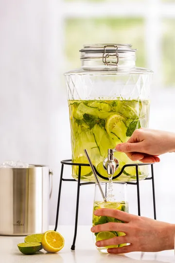 Kilner DIAMANT drikkedispenser med tappkran - Klar, 5 L - Kilner