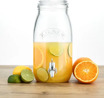 Kilner drikkedispenser med tappekran - Klar, 3 l - Kilner