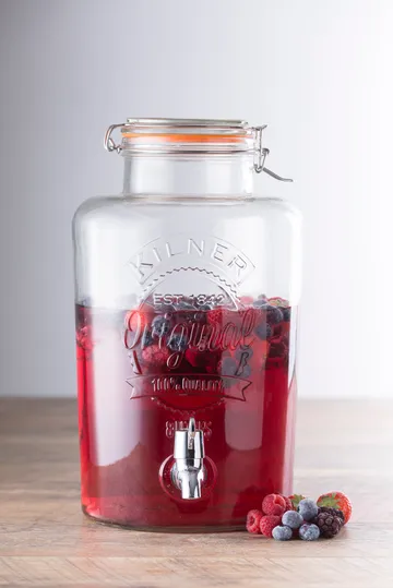 Kilner drikkedispenser med tappekran - Klar-rustfritt stål, 8 L - Kilner