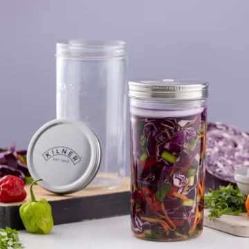 Kilner fermenteringssett - Klar-rustfritt stål, 1 L - Kilner