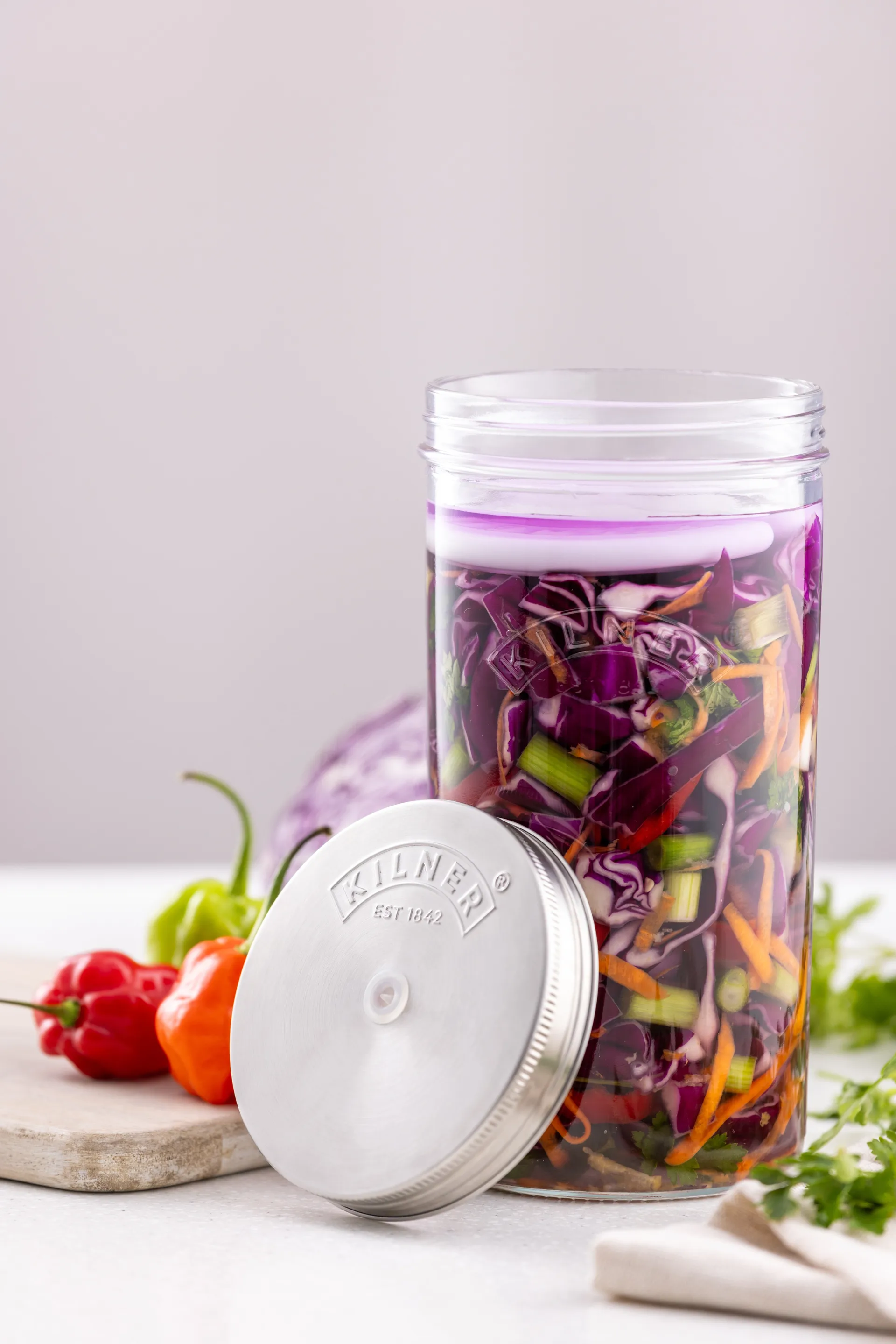 Kilner fermenteringssett, Klar-rustfritt stål, 1 L Kilner