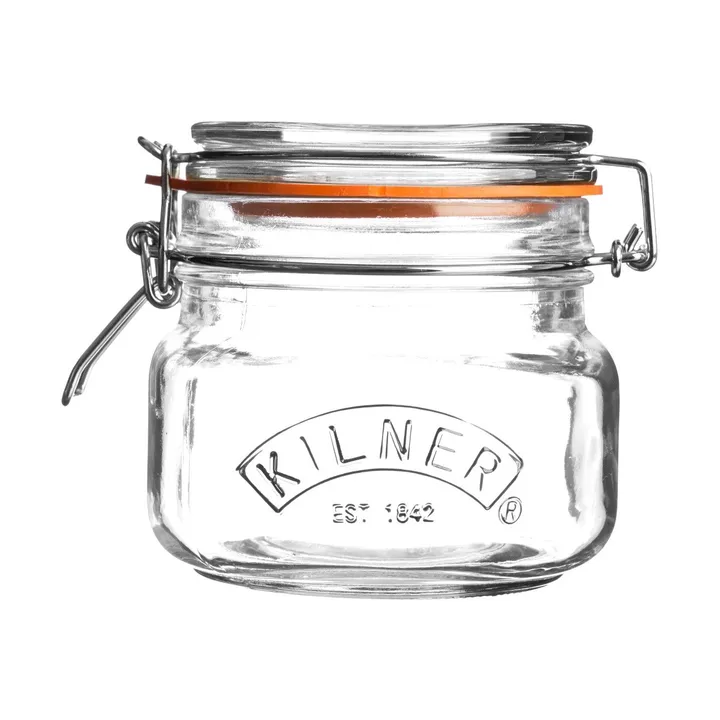 Kilner firkantet konserveringsglass med bøyle - Klar, 0,5 L - Kilner