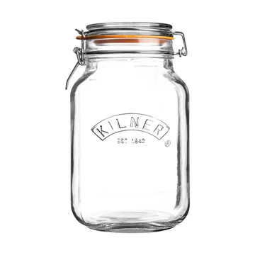 Kilner firkantet konserveringsglass med bøyle - Klar, 1,5 L - Kilner