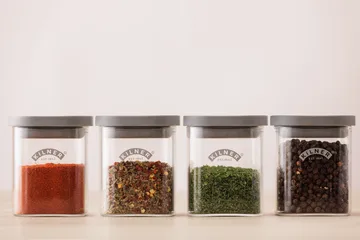 Kilner FRESH krydderkrukker - Klar-grå, 4-pakning, 160 ml - Kilner