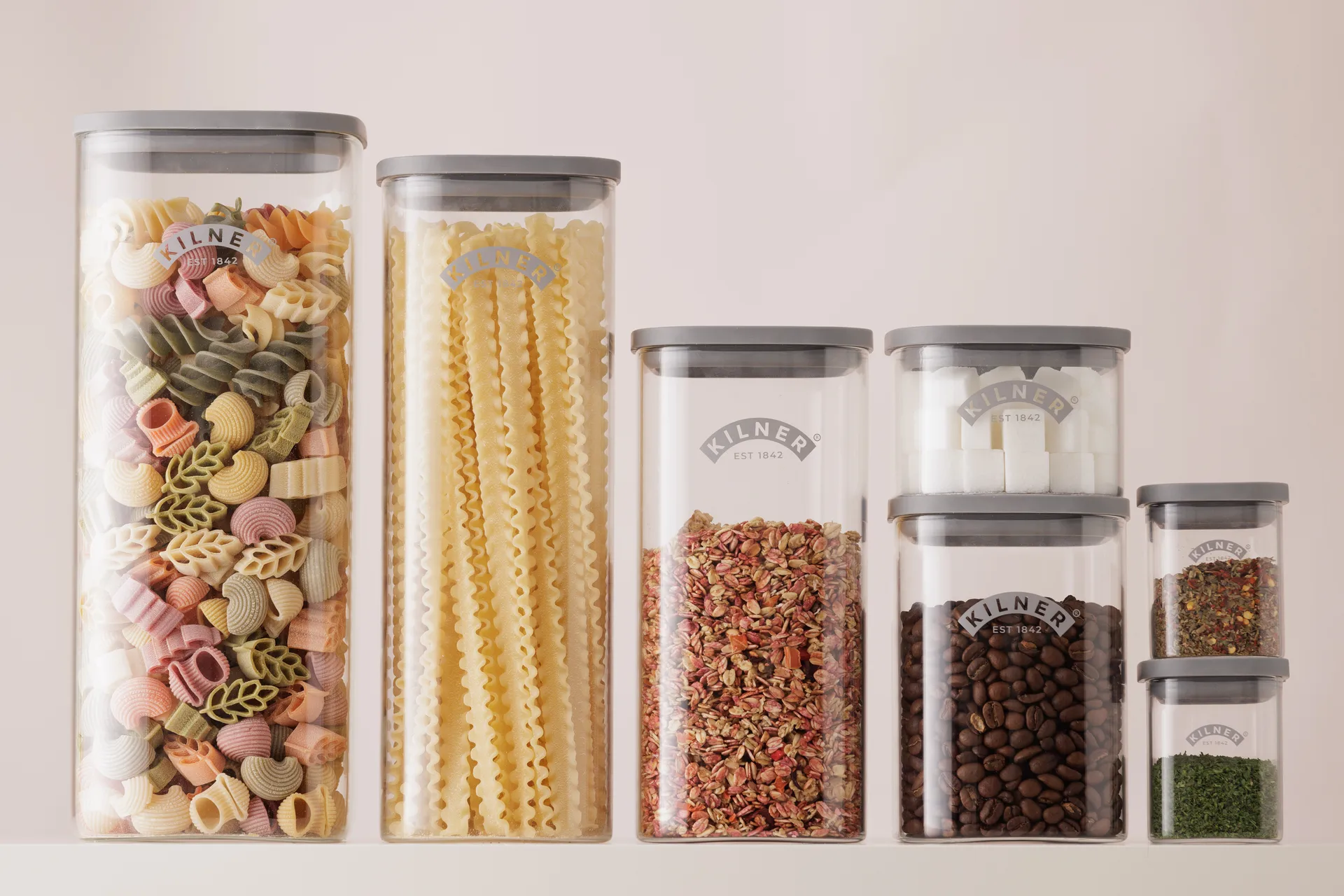 Kilner FRESH oppbevaringskrukke, Klar-grå, 0,5 L Kilner
