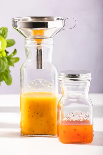 Kilner juice- og sausflaske - Klar-rustfritt stål, 0,5 L - Kilner