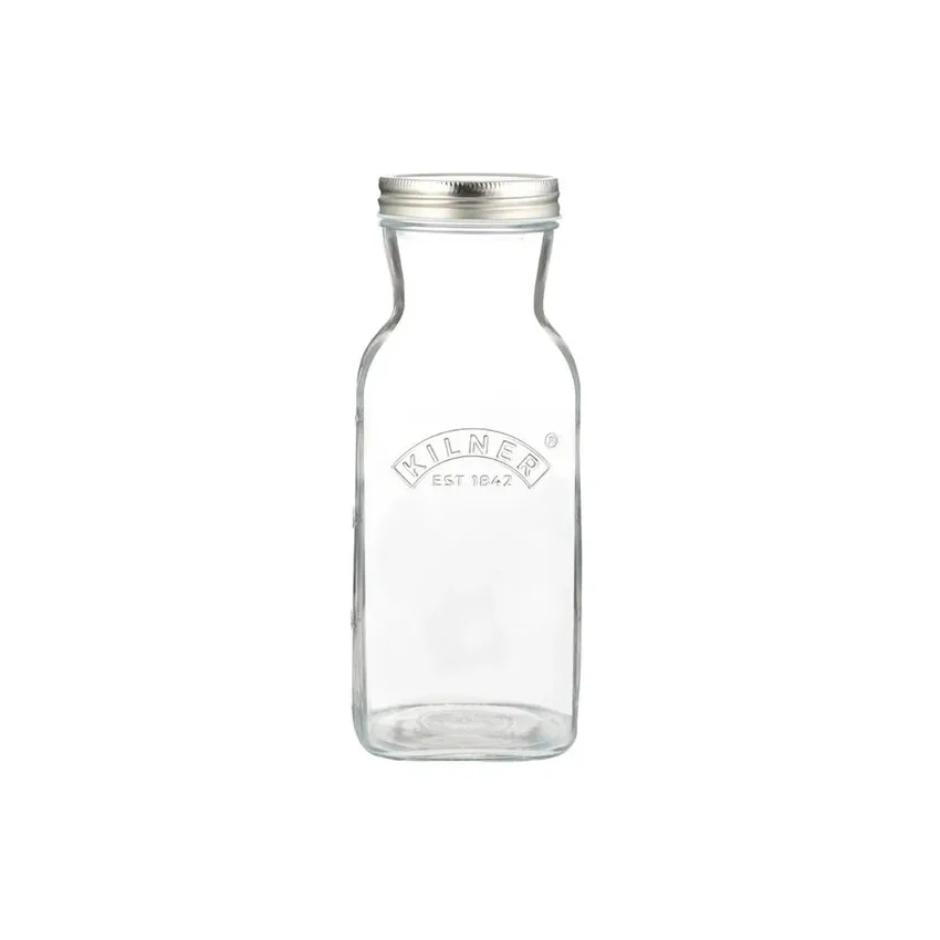 Kilner juice- og sausflaske, Klar-rustfritt stål, 1 L Kilner