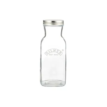 Kilner juice- og sausflaske - Klar-rustfritt stål, 1 L - Kilner