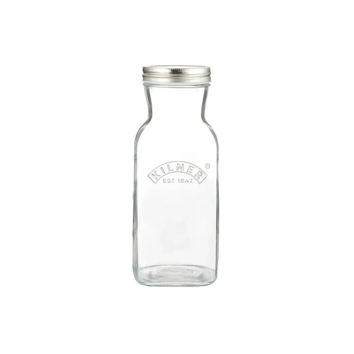Kilner juice- og sausflaske - Klar-rustfritt stål, 1 L - Kilner